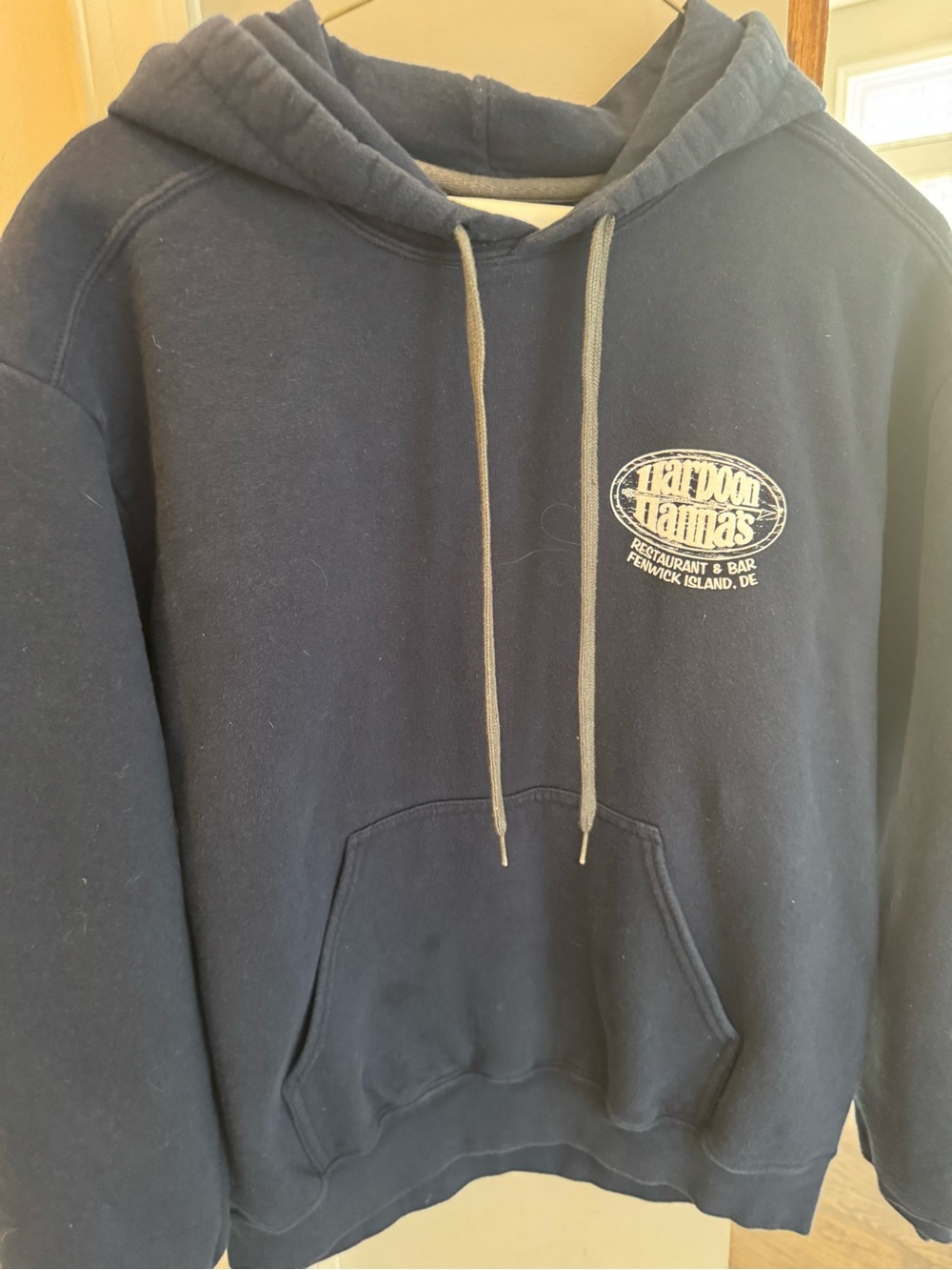 Gildan Navy Crewneck Hooded Sweatshirt with Front Pocket